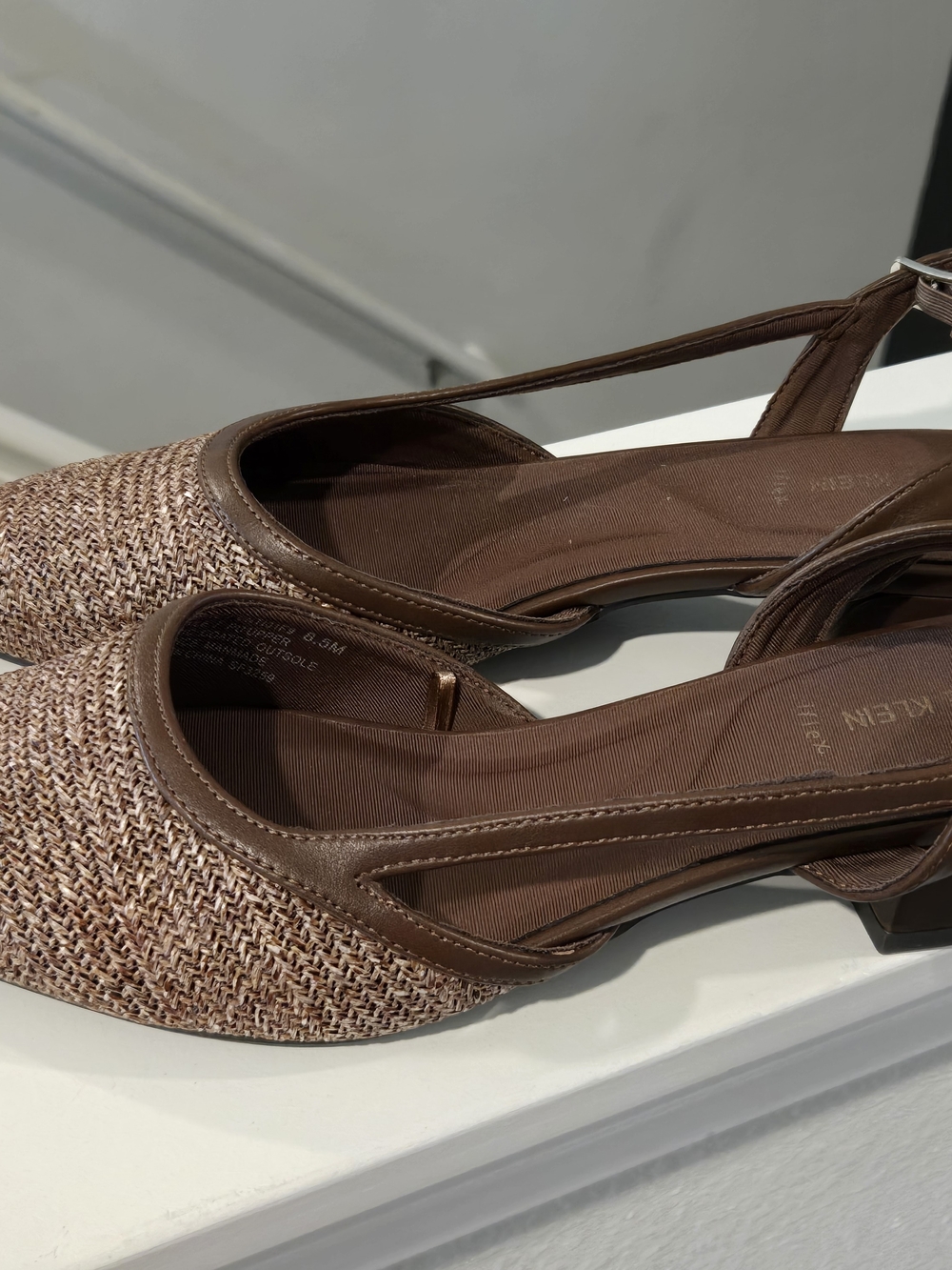 Woven Slingback Flats in Brown Size 8.5